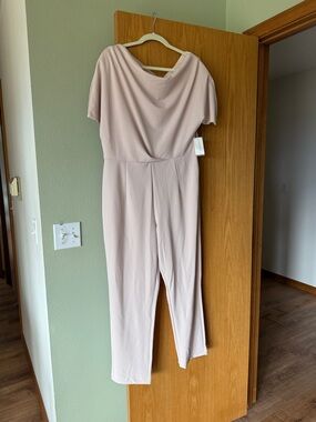 Alexia Admor Blush Pink Draped Jumpsuit